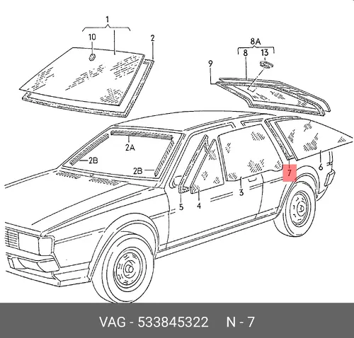 УПЛОТНИТЕЛЬ СТЕКЛА 533845322 VAG
