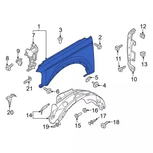 FENDER ASY - FRONT N2DZ16005A FORD