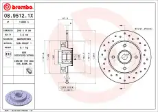 Тормозной диск 08.9512.1X BREMBO