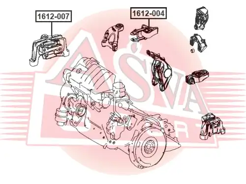 Подушка крепления двигателя ASVA 1612-007