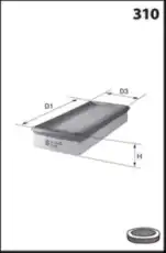 Фильтр воздушный MECAFILTER ELP3704
