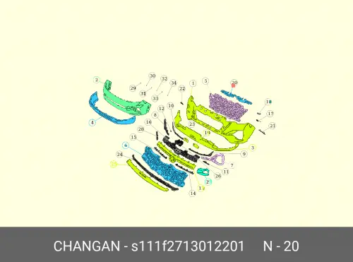 Решетка бампера CHANGAN S111F2713012201