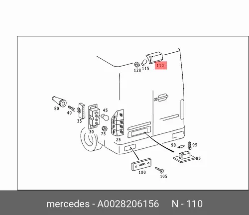 Фонарь задний MB 002 820 61 56