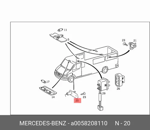 выключатель!\MB Sprinter 2.2 95-06 005 820 81 10