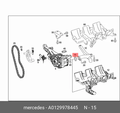 кольцо уплотнительное патрубка масляного!\ MB CLC-Class/C203 0129978445