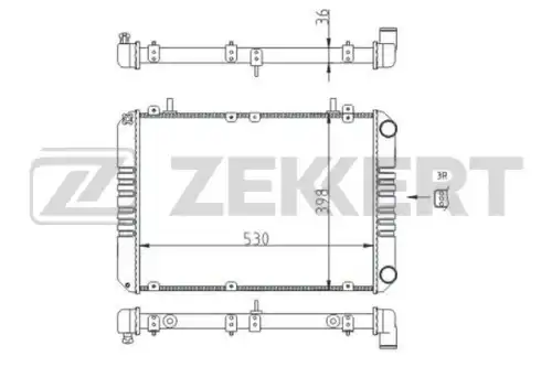 Радиатор системы охлаждения двигателя ZEKKERT MK1500