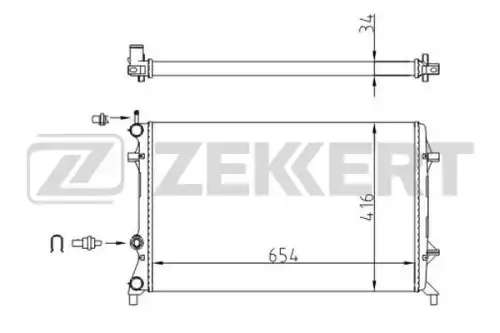 Радиатор системы охлаждения двигателя ZEKKERT MK1592