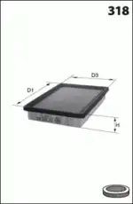 Фильтр воздушный MECAFILTER ELP3658