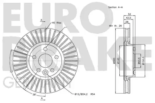 Тормозной диск 5815202573 EUROBRAKE