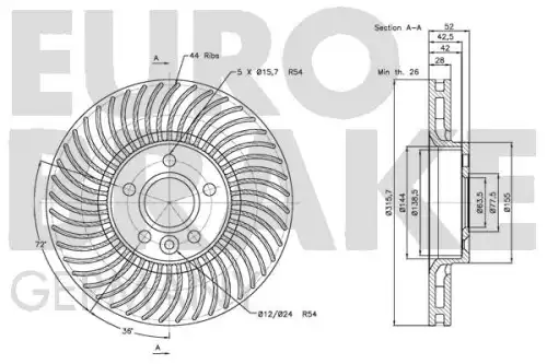 Тормозной диск EUROBRAKE 5815202570