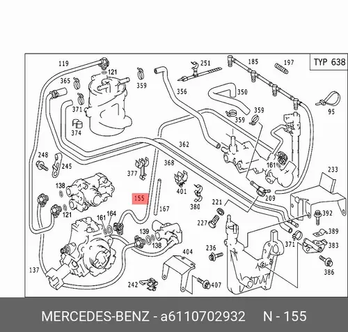 трубка топливная!\ MB Sprinter 611 070 29 32