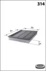 Фильтр воздушный MECAFILTER ELP3713