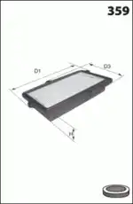 Фильтр воздушный MECAFILTER ELP3872