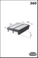 Фильтр воздушный MECAFILTER ELP3719
