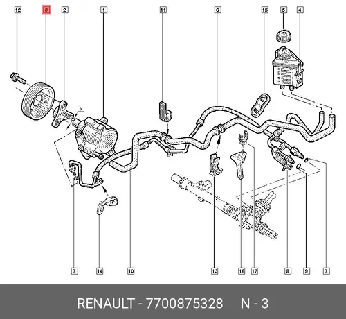 Шкив гидроусилителя руля RENAULT 77 00 875 328