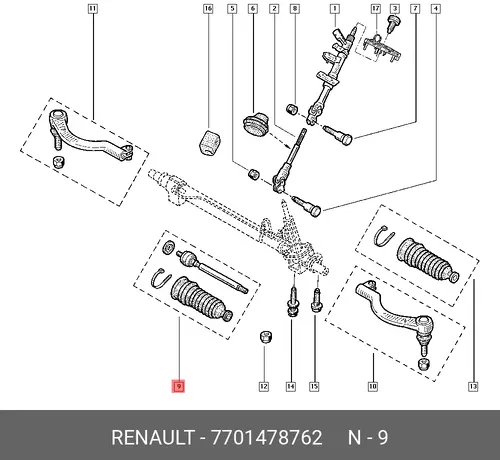 Рулевая тяга RENAULT 77 01 478 762