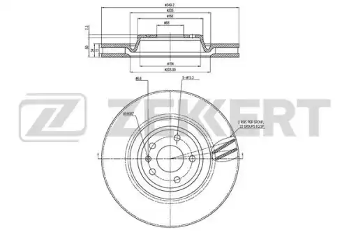 Тормозной диск ZEKKERT BS-6509