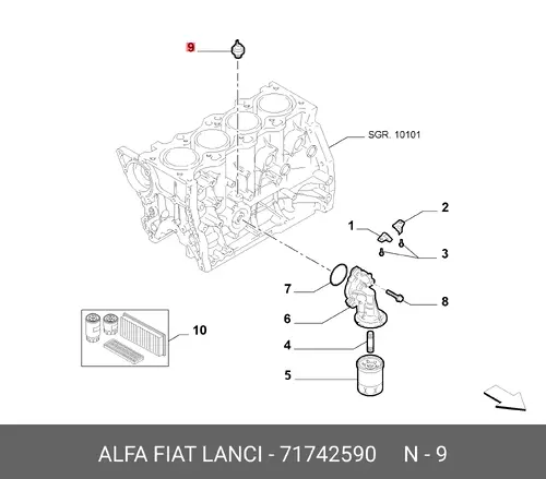 ДАТЧИК ДАВЛЕНИЯ МАСЛА 71742590 FIAT