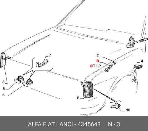 датчик стоп сигнала Ivec 4345643 FIAT