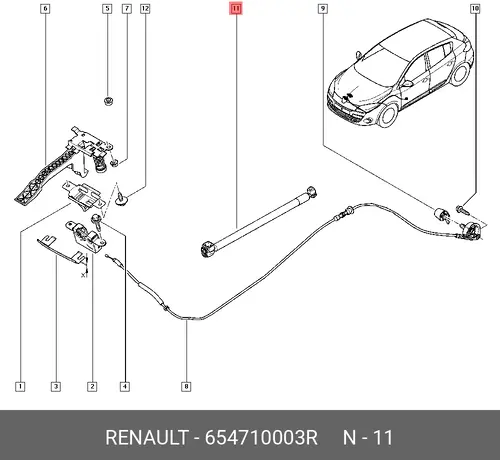 Амортизатор капота RENAULT 65 47 100 03R