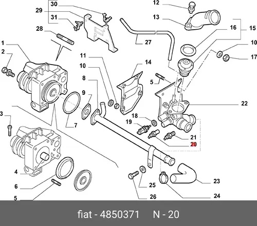 датчик температуры охлажд.жидкости AR 4850371 FIAT