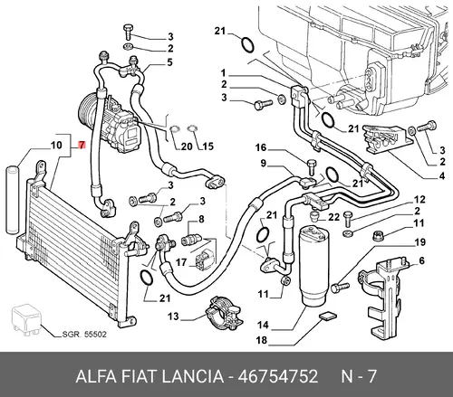 Радиатор кондиционера (конденсатор) FIAT 46754752