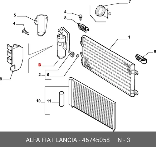 Осушитель кондиционера FIAT 46745058