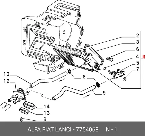Радиатор печки FIAT 7754068