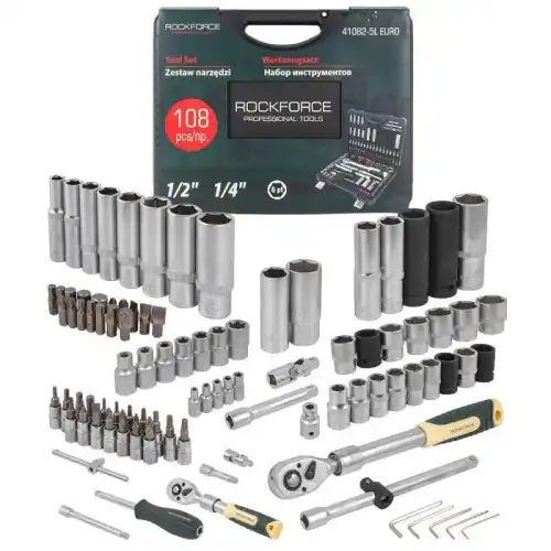 Набор инструмента 108пр.1/4''&1/2''(6гр.)(4-32мм) RF410825LEURO ROCK FORCE