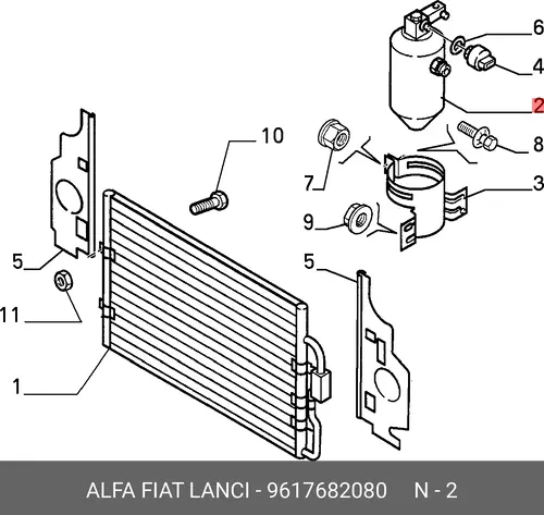 Осушитель кондиционера FIAT 9617682080