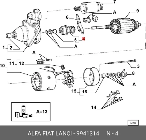 бендикс VW 9941314 FIAT