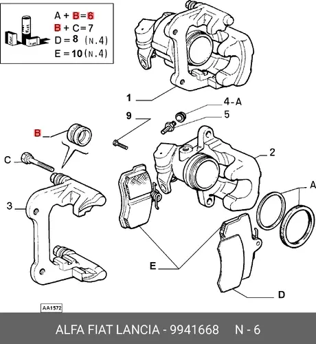 ремкомпл. дискового тормоза AR 9941668 FIAT