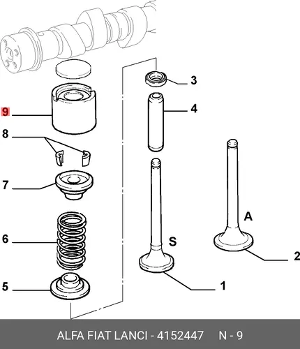 СТАКАН КЛАПАНА 4152447 FIAT