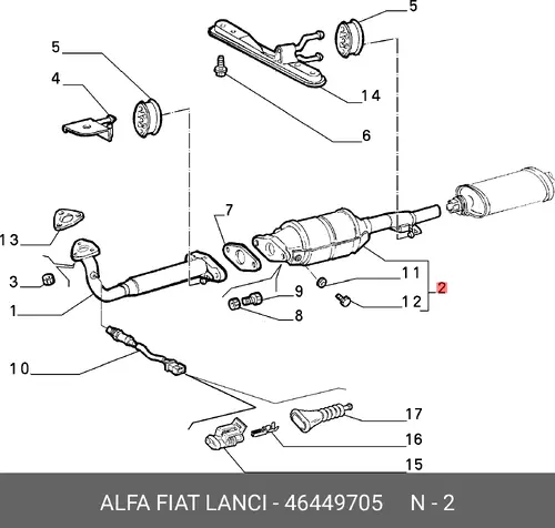 катализатор глушителя Fiat 46449705