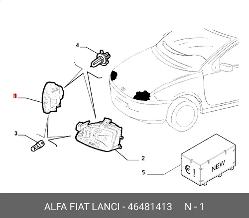 Фара FIAT 46481413