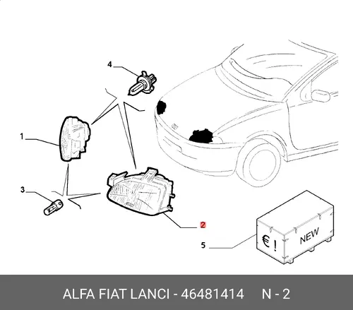 Фара FIAT 46481414