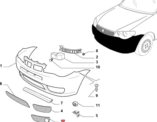 Решетка бампера CHRYSLER 51703147