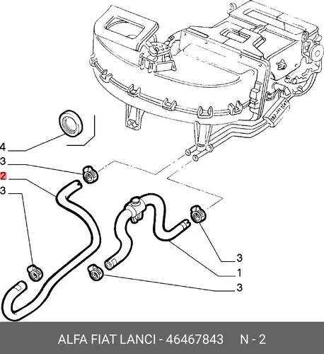 патрубок радиатора Fiat 46467843