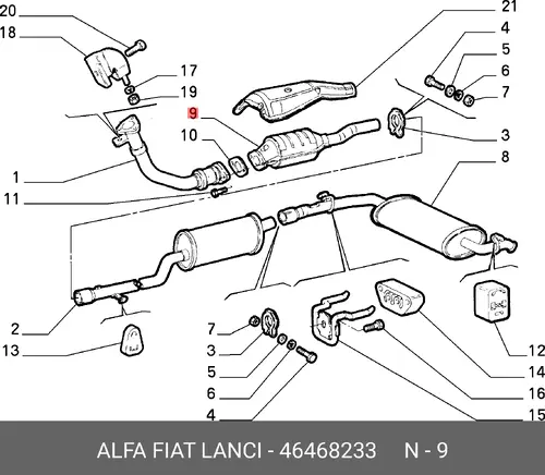 катализатор глушителя Fiat 46468233