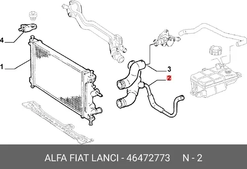 патрубок радиатора Fiat 46472773