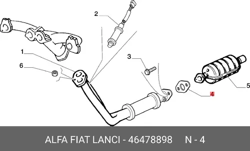 катализатор глушителя Fiat 46478898