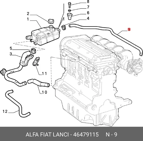 патрубок радиатора Fiat 46479115
