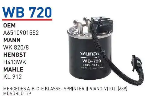 Топливный фильтр WUNDER WB720