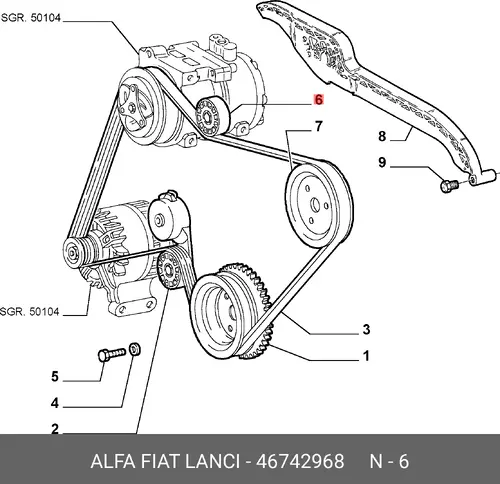 ролик обводной Fiat 46742968