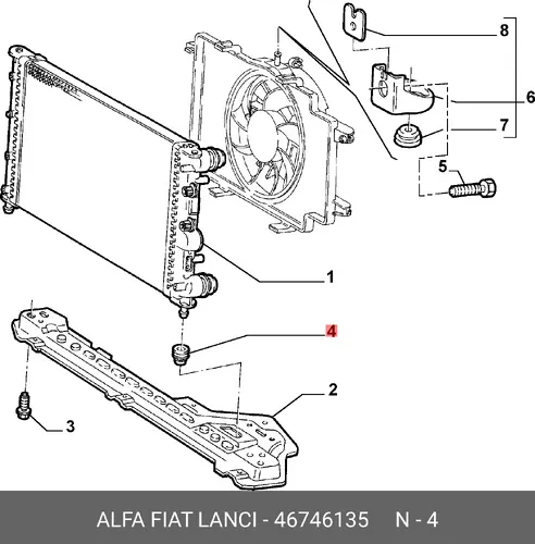 подушка радиатора AR 46746135 FIAT