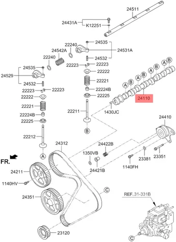 Распредвал HYUNDAI / KIA 2411042501