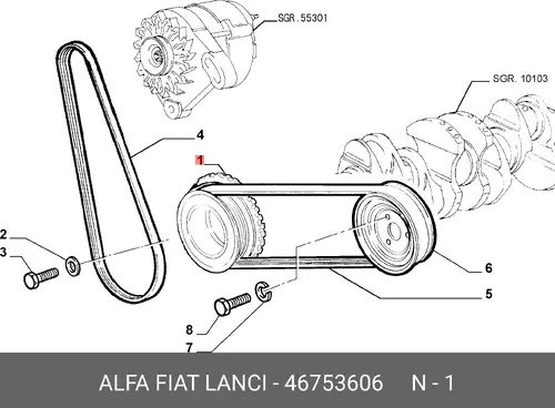 Шкив коленвала FIAT 46753606
