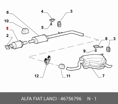 катализатор глушителя Fiat 46756796