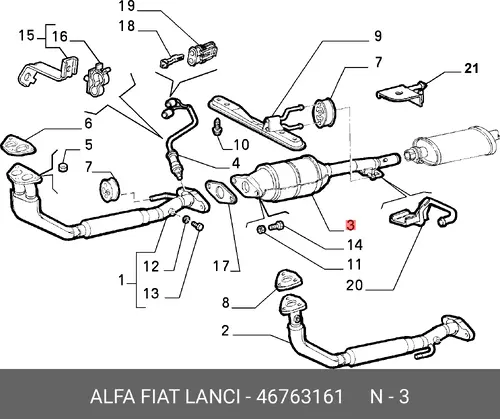 катализатор глушителя Fiat 46763161