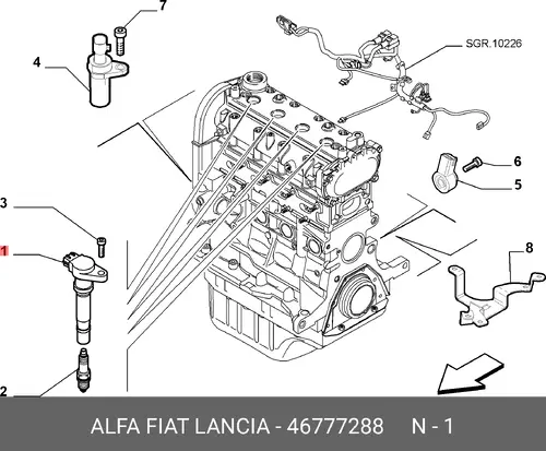 Катушка зажигания FIAT 46777288